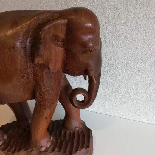 Houten Aziatische olifant 60 cm