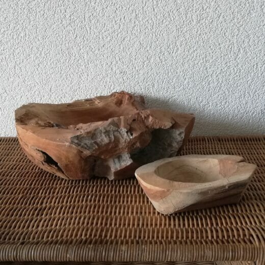 Houten schaal uit één stuk boom