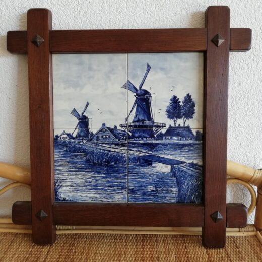 Delftsblauwe tegels in lijst