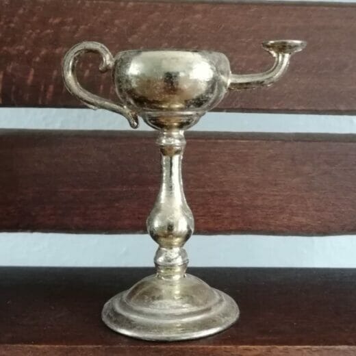 Olielamp miniatuur koper/messing