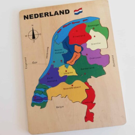 Houten puzzel Nederlandse provincies 30x40 cm