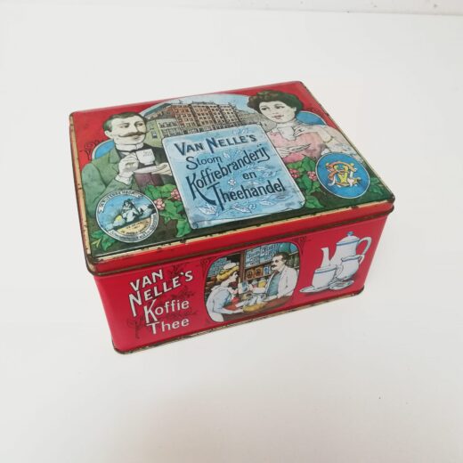 Blik Van Nelle's stoom koffiebranderij en theehandel