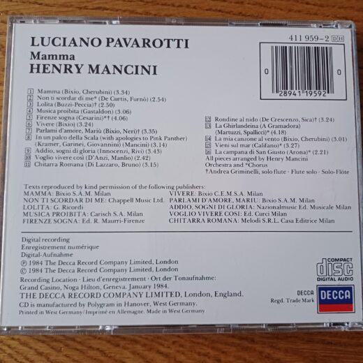 CD Luciano Pavarotti - Mamma