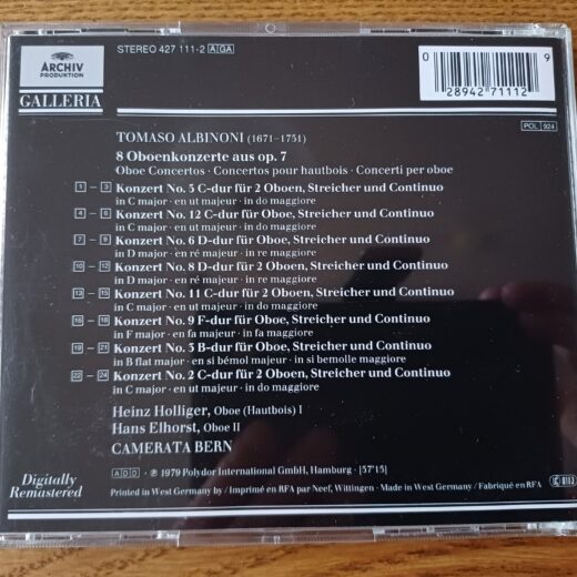 CD Tomaso Albinoni - Concerti per oboe
