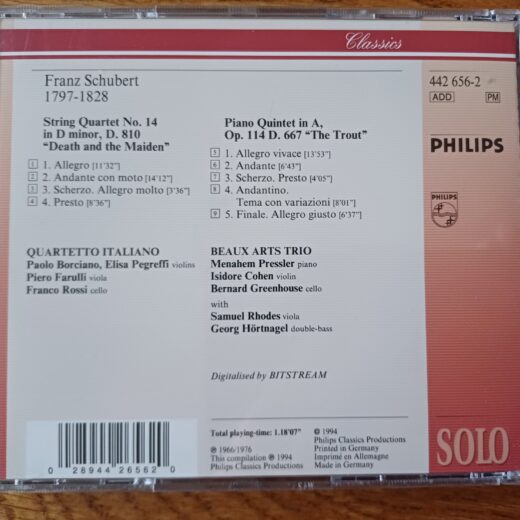 CD Schubert quartet no. 14