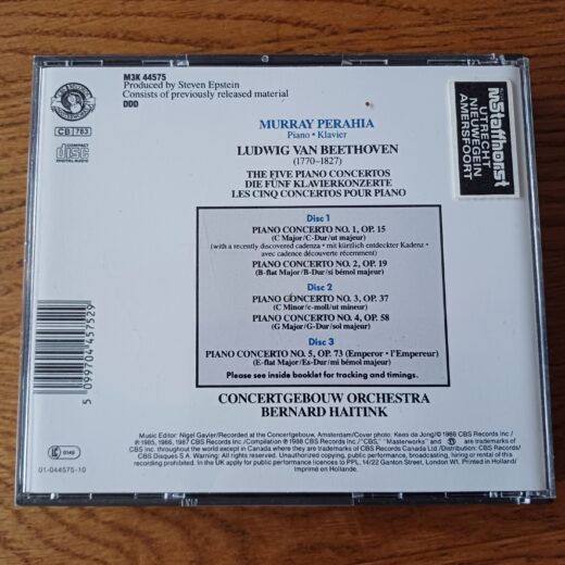 CD Murray Perahia. Beethoven - The five piano concertos