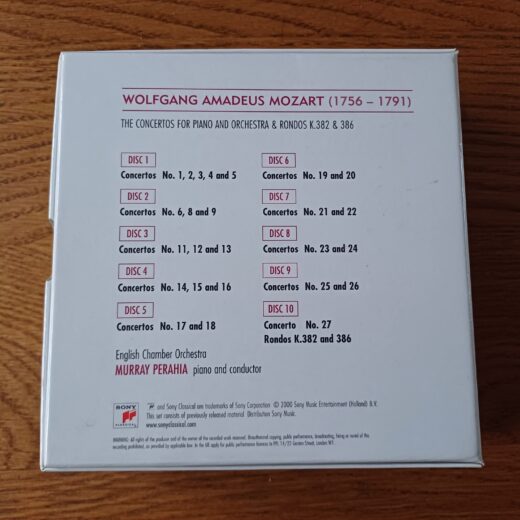Mozart 10 cd box Murray Perahia