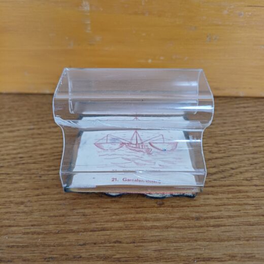 Oude schoolstempel garnalen-visserij
