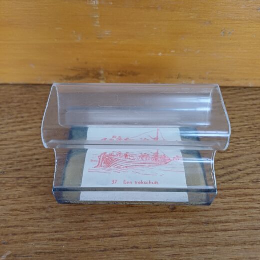 Oude schoolstempel Een trekschuit