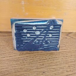 Oude schoolstempel Vissen met trawl of sleepnet