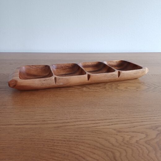 Houten snackschaal met vakjes