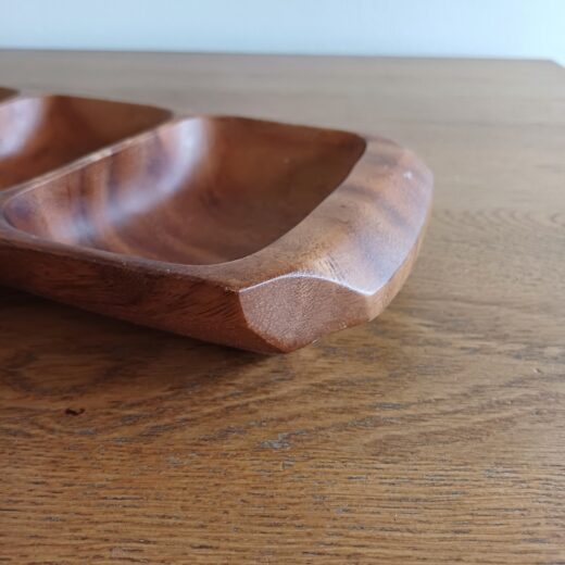 Houten snackschaal met vakjes
