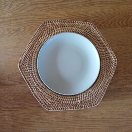 Set van 2 rotan onderborden 6-hoekig