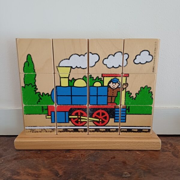 Verticale puzzel trein