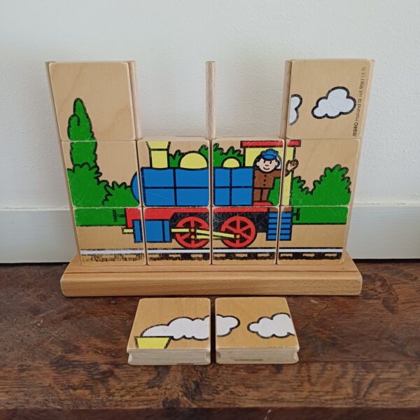 Verticale puzzel trein