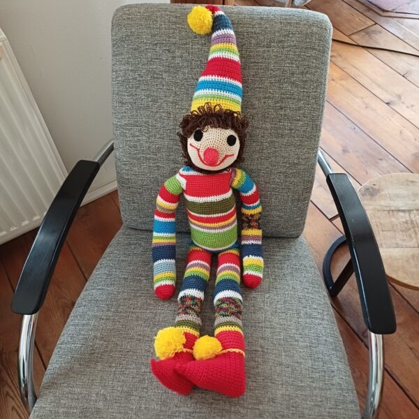Gehaakte clown 95 cm