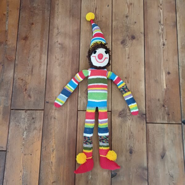 Gehaakte clown 95 cm
