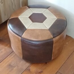 Vintage leren poef