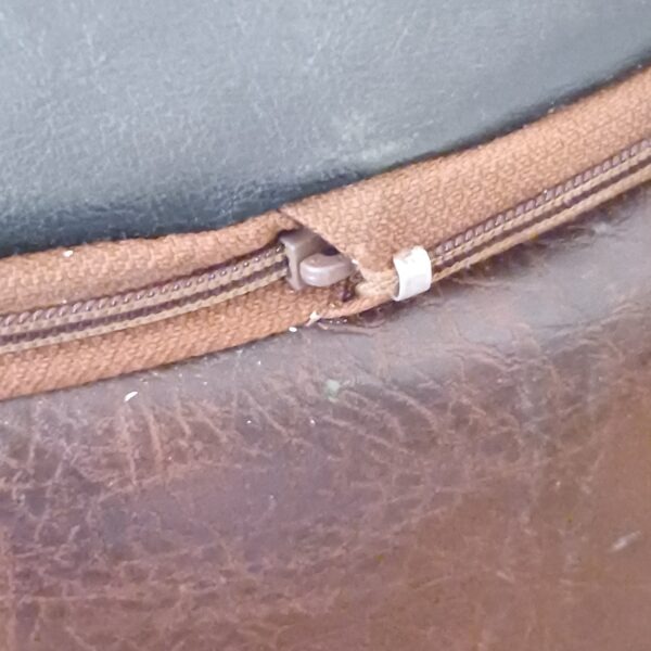 Vintage leren poef