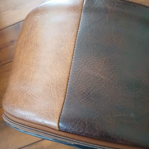 Vintage leren poef