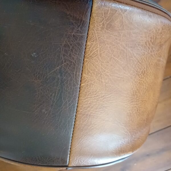 Vintage leren poef