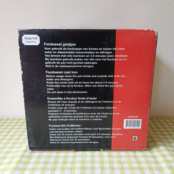 Gietijzeren fondueset in originele doos