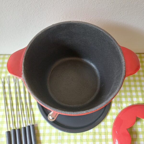 Gietijzeren fondueset in originele doos