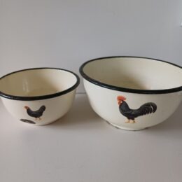 Emaille schaaltjes haan